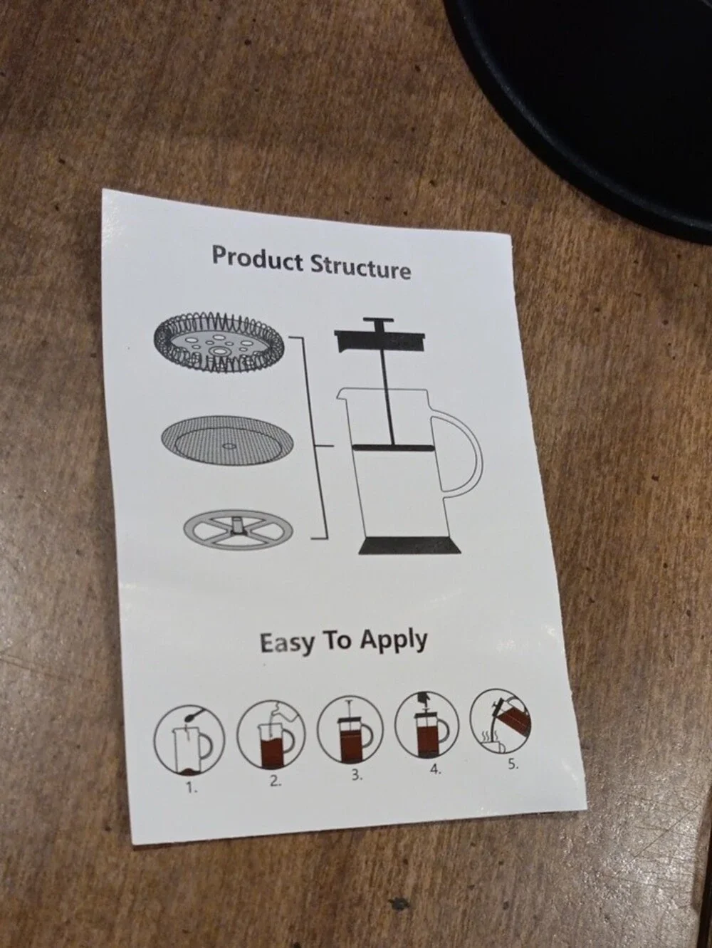 French Press Coffee Maker - Black - Unbranded
